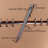 Kansept Titanium EDC Bolt-Action Pen G013H3 Scavenger– Professional Fine Tip Ballpoint Beadblasted Titanium Designed by Kevin Passon