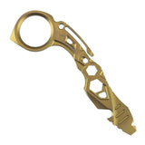 Kansept PryMate Golden Anodized Titanium EDC Pry Bar - Glass Breaker, Bottle Opener, Hex Bit, Pocket Clip - Design by Sebastian Irawan (G008A8)