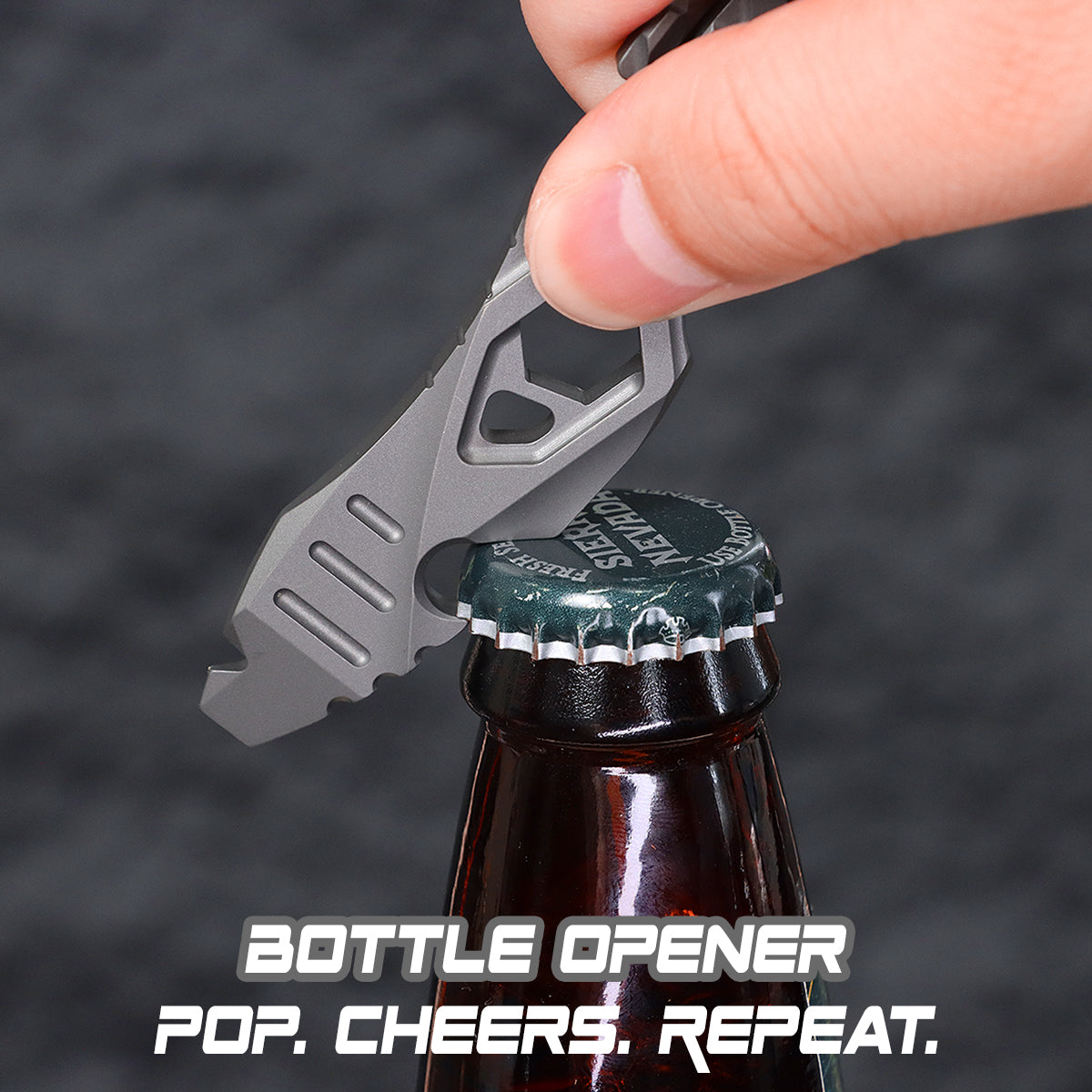 Kansept EDC PryMate G008A7 Grey Titanium Multi-Tool Pry Bar| Glass Breaker| Bottle Opener|Hex Bit - Design by Sebastian Irawan