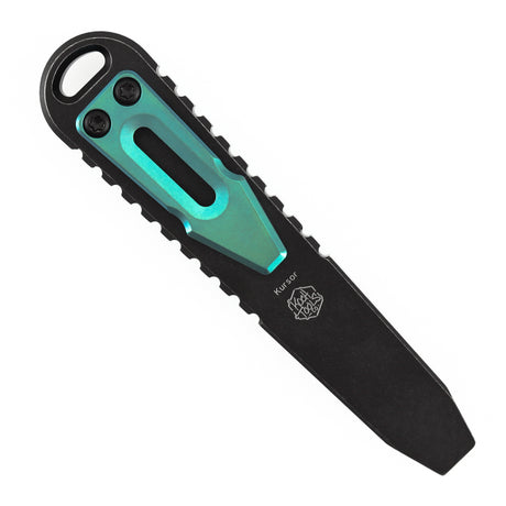 Kansept EDC Tool Kursor G015C5 Blackwash Titanium +Green Anodized Titanium Inlay Koch Tools Designed