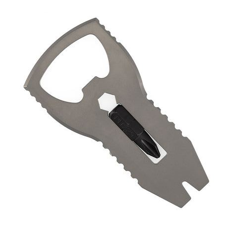 Kansept EDC PryofSorts C010A1 EDC Multi-Tool | Beadblasted Titanium | Bottle Opener, Pry Bar & Screwdriver | Designed by Koch Tools
