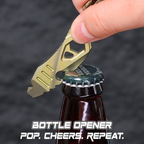 Kansept EDC PryMate G008A8 Golden Titanium Multi-Tool Pry Bar| Glass Breaker| Bottle Opener|Hex Bit - Design by Sebastian Irawan