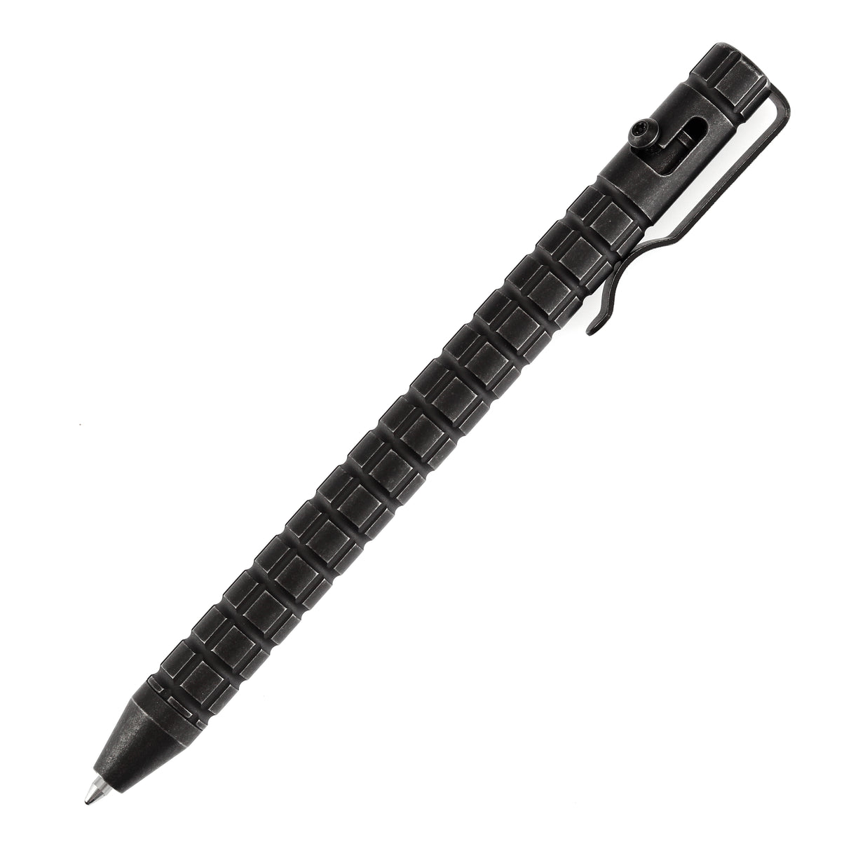 Kansept Titanium EDC Bolt-Action Pen G013H4– Professional Fine Tip Ballpoint Blackwash Titanium with Frag Pattern Designed by Kevin Passon