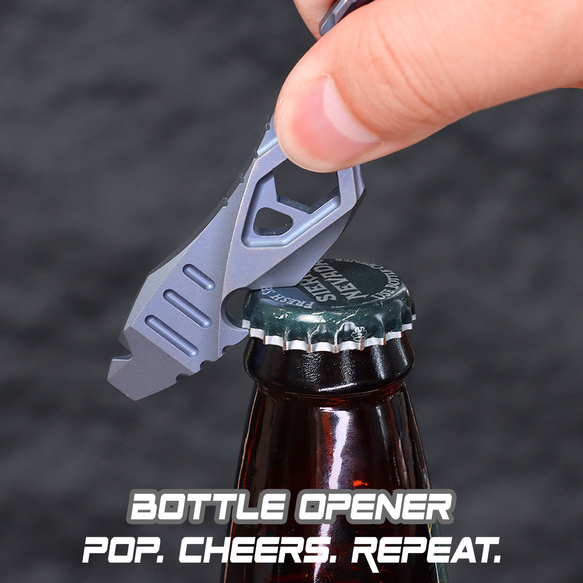 Kansept EDC PryMate G008A5 Blue Titanium Multi-Tool Pry Bar| Glass Breaker| Bottle Opener|Hex Bit - Design by Sebastian Irawan
