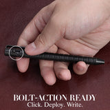 Kansept Titanium EDC Bolt-Action Pen G013H4 Scavenger– Professional Fine Tip Ballpoint Blackwash Titanium with Frag Pattern Designed by Kevin Passon