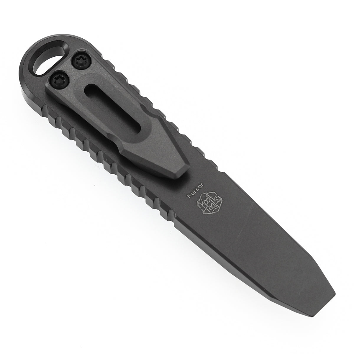 Kansept EDC Tool Kursor G015A3 Grey Anodized Titanium+Blue Micarta with Tsukamaki-Inspired Pattern Koch Tools Designed