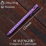 Kansept Titanium EDC Bolt-Action Pen G013H6 Scavenger– Professional Fine Tip Ballpoint Purple Anodized Titanium with Frag Pattern Designed by Kevin Passon