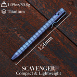 Kansept Titanium EDC Bolt-Action Pen G013H5 Scavenger– Professional Fine Tip Ballpoint Blue Anodized Titanium with Frag Pattern Designed by Kevin Passon