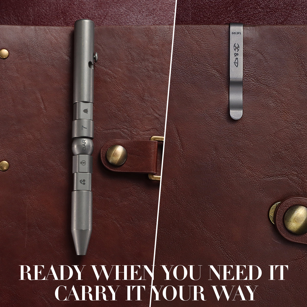 Kansept EDC Titanium Bolt-Action Pen Customizer – Customizable Inserts, Jackpot Vibes Pattern | Designed by Kevin Passon|G013P1