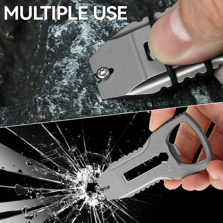 PryOfSorts Titanium EDC Multi-Tool | Pry Bar, Bottle Opener & Magnetic Bit Driver | Plain Titanium | Designed by Koch Tools-C010A1