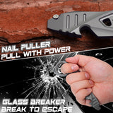 Kansept EDC PryMate G008A7 Grey Titanium Multi-Tool Pry Bar| Glass Breaker| Bottle Opener|Hex Bit - Design by Sebastian Irawan