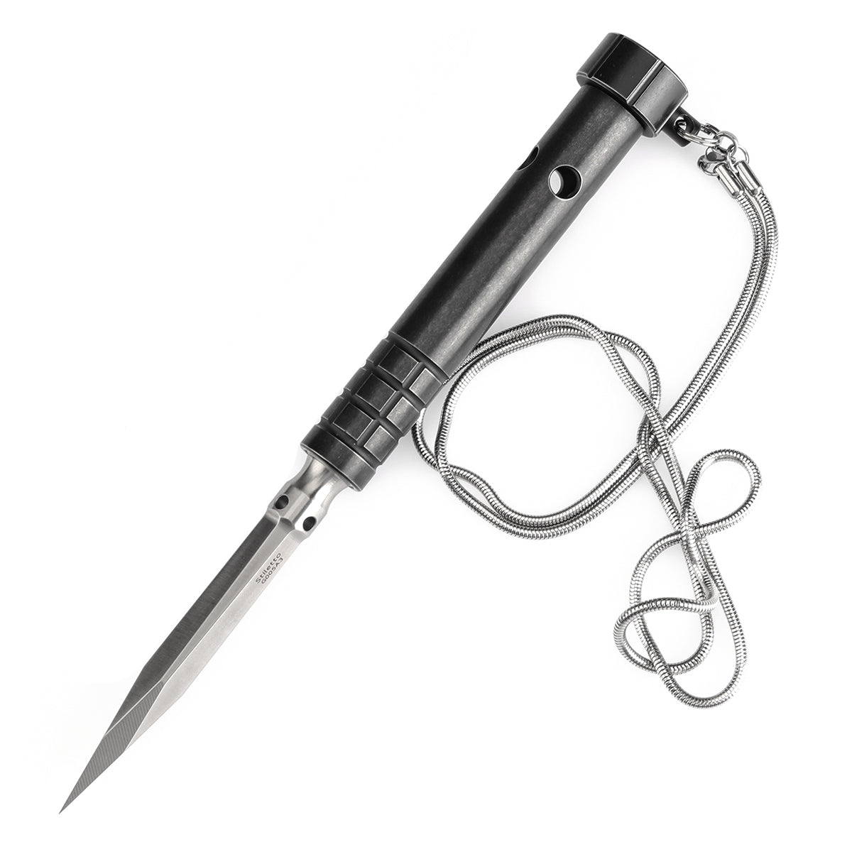 Kansept EDC Stiletto Satin 5Cr13 Blade & Black Anodized Titanium Designed by Marco Panella Sleek EDC Gear- G005A3