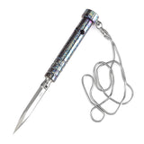Kansept EDC Stiletto Satin 5Cr13 Blade & Titanium with Lightning Strike Finish Designed by Marco Panella Sleek EDC Gear- G005A1