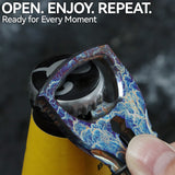 PryOfSorts Titanium EDC Multi-Tool | Pry Bar, Bottle Opener & Magnetic Bit Driver | Lightning Strike Finish | Designed by Koch Tools-C010A1