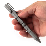 Kansept Titanium EDC Bolt-Action Pen G013P1– Rotable SHAPES with Beadblasted Titanium with Jackpot Vibes Pattern Designed by Kevin Passon