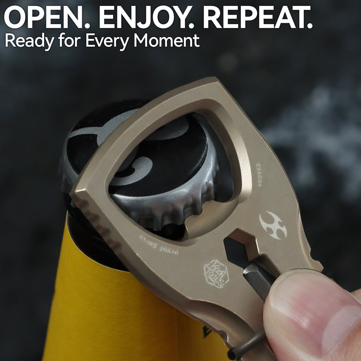 PryOfSorts Titanium EDC Multi-Tool | Pry Bar, Bottle Opener & Magnetic Bit Driver | Bronze Anodized | Designed by Koch Tools-C010A4