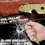 Kansept EDC PryMate G008A8 Golden Titanium Multi-Tool Pry Bar| Glass Breaker| Bottle Opener|Hex Bit - Design by Sebastian Irawan