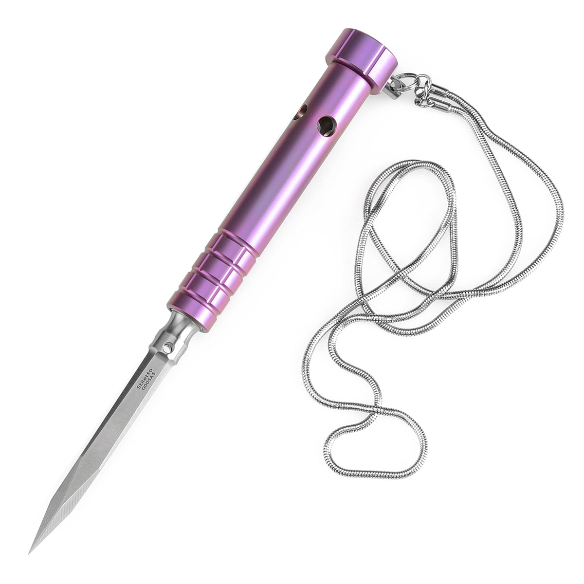 Kansept EDC Stiletto Satin 5Cr13 Blade & Purple Anodized Titanium Designed by Marco Panella Sleek EDC Gear- G005A5