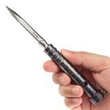 Kansept EDC Stiletto Satin 5Cr13 Blade & Titanium with Lightning Strike Finish Designed by Marco Panella Sleek EDC Gear- G005A1