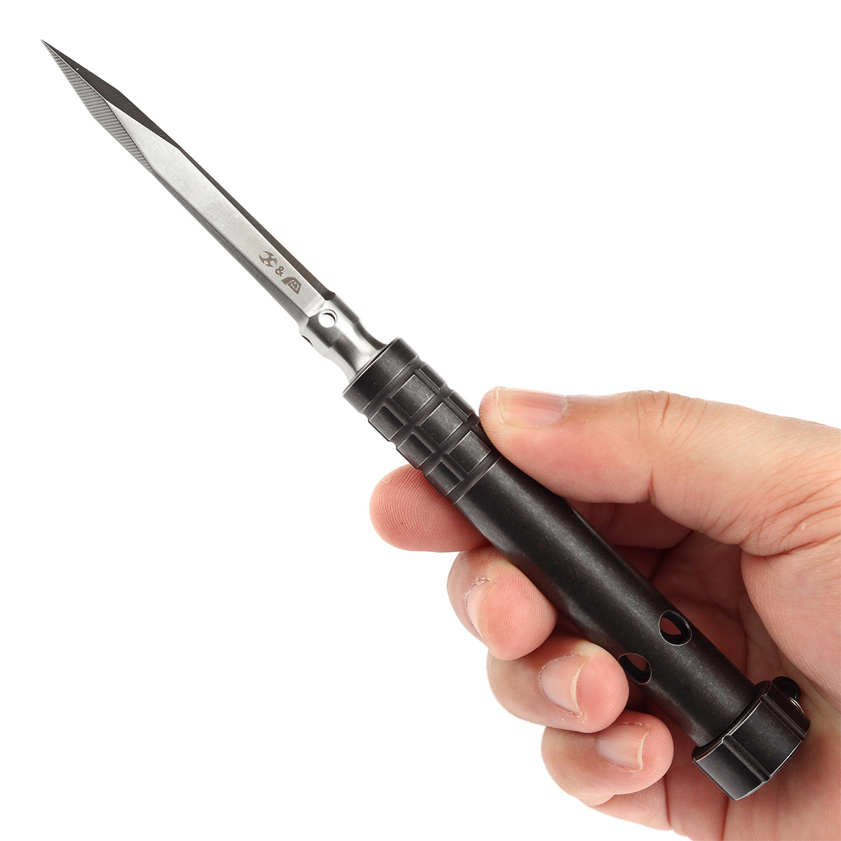 Kansept EDC Stiletto Satin 5Cr13 Blade & Black Anodized Titanium Desig