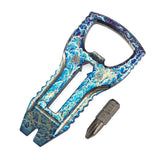 Kansept EDC PryOfSorts C010A3 EDC Multi-Tool | Titanium with Lightning Strike Finish | Bottle Opener, Pry Bar & Screwdriver | Designed by Koch Tools