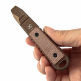 Kansept EDC Tool Kursor G015C3 Bronze Anodized Titanium +Brown Micarta Inlay Koch Tools Designed