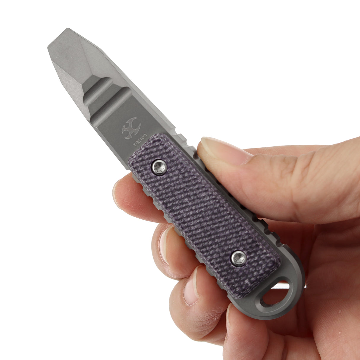 Kansept EDC Tool Kursor G015B2 Plain Titanium+Purple Micarta Inlay Koch Tools Designed