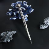 Kansept EDC Stiletto Titanium Fidget Tool | Lightning Strike Finish | Satin 5Cr13 Blade | Designed by Marco Panella- G005A1