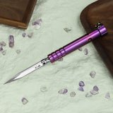 Kansept EDC Stiletto Titanium Fidget Tool | Purple Anodized Titanium | Satin 5Cr13 Blade | Designed by Marco Panella- G005A5