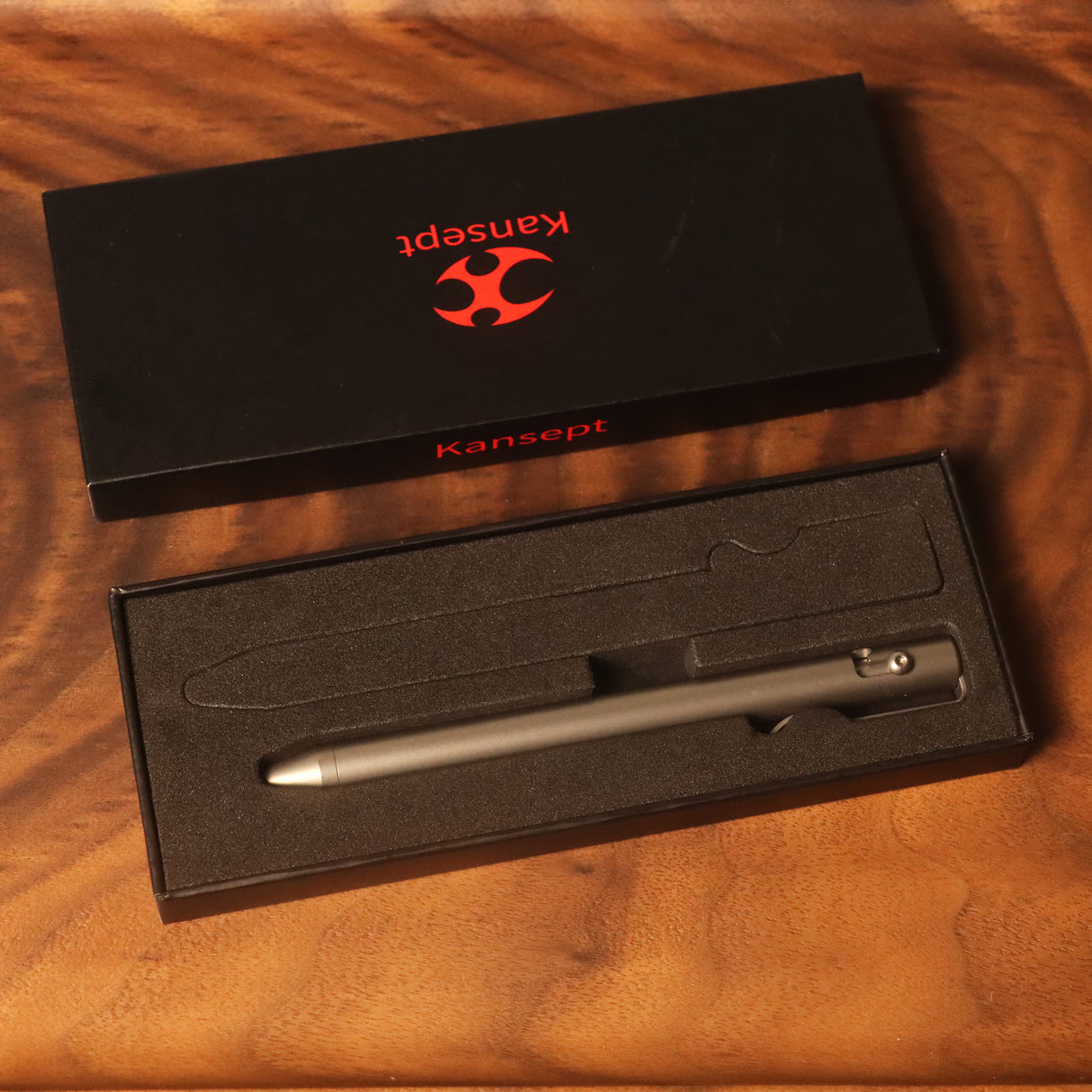 Kansept Titanium EDC Bolt-Action Pen G013H3– Professional Fine Tip Ballpoint Beadblasted Titanium Designed by Kevin Passon