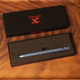 Kansept Titanium EDC Bolt-Action Pen G013H5– Professional Fine Tip Ballpoint Blue Anodized Titanium with Frag Pattern Designed by Kevin Passon