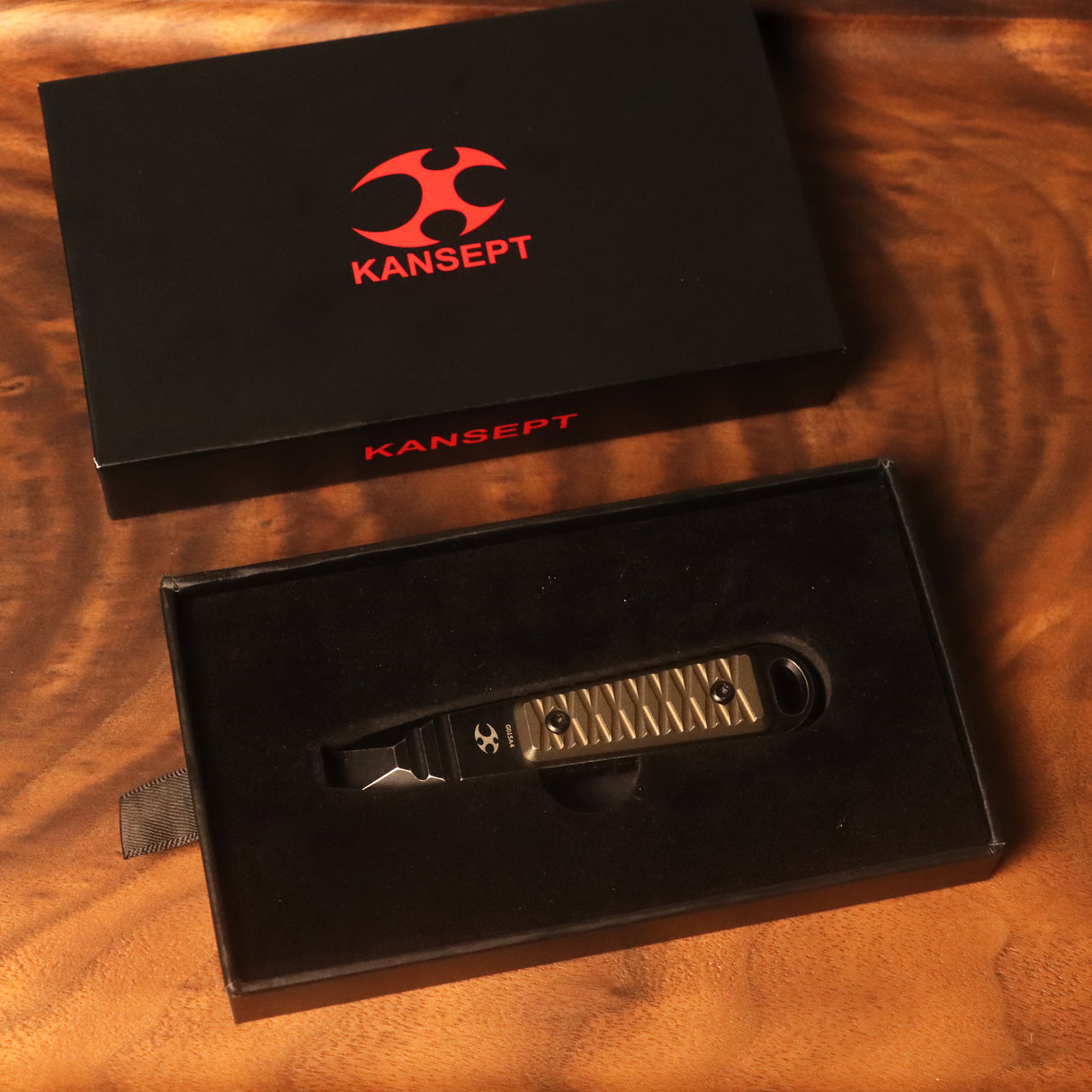 Kansept EDC Tool Kursor G015A4 Blackwash Titanium+Bronze Anodized Titanium with Tsukamaki-Inspired Pattern Koch Tools Designed