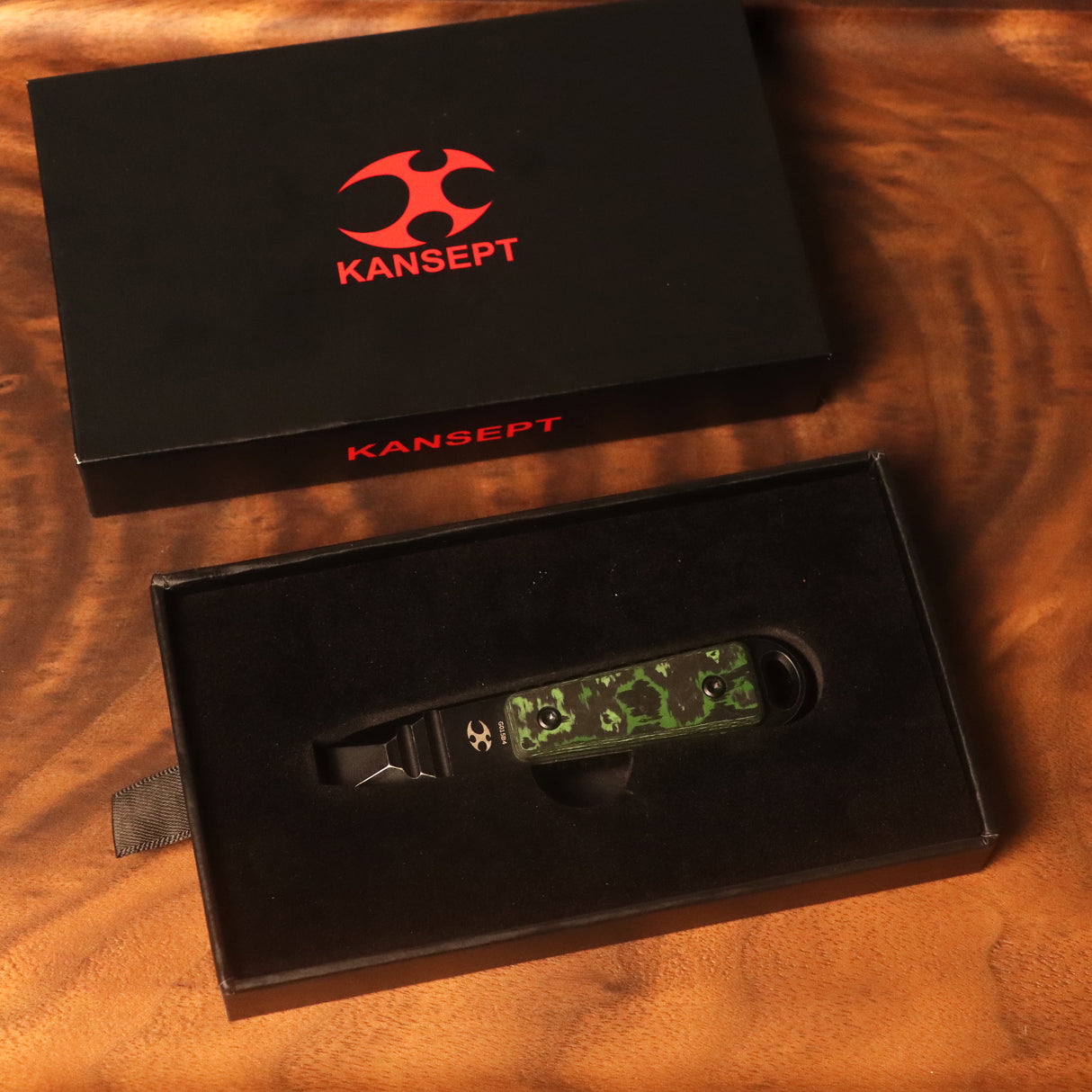 Kansept EDC Tool Kursor G015B4 Blackwash Titanium+Jungle Wear Fatcarbon Koch Tools Designed