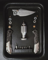 Kansept EDC Bit Driver Drive-R-Saurus G018P1 –Beadblasted Titanium Palm Multitool with Spinner Top | Jesse Pauley Design